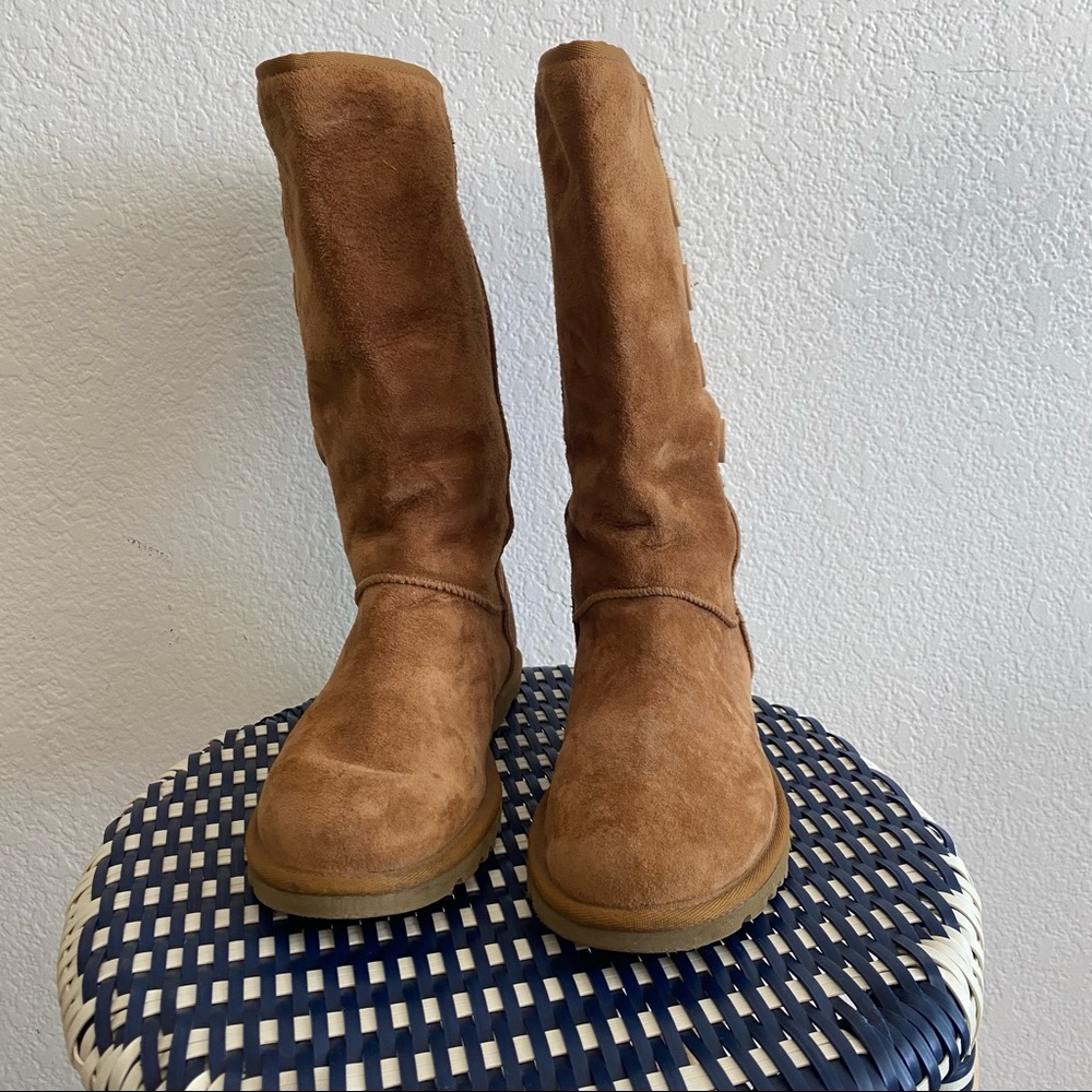 Ugg Boots With Wooden Buttons On Side Size 6 - image 2